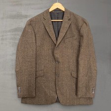 Jos A Bank Sport 1905 Coat Brown Herringbone Wool Elbow Patch 42R