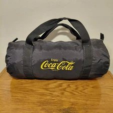 Vintage Coca-Cola Advertising Nylon Full Zip Duffel Bag - Gym Bag - Travel Bag
