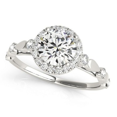 Top Qualität! 2 kt DE/VS Lab Grown runder Diamant Halo Verlobungsring Platin