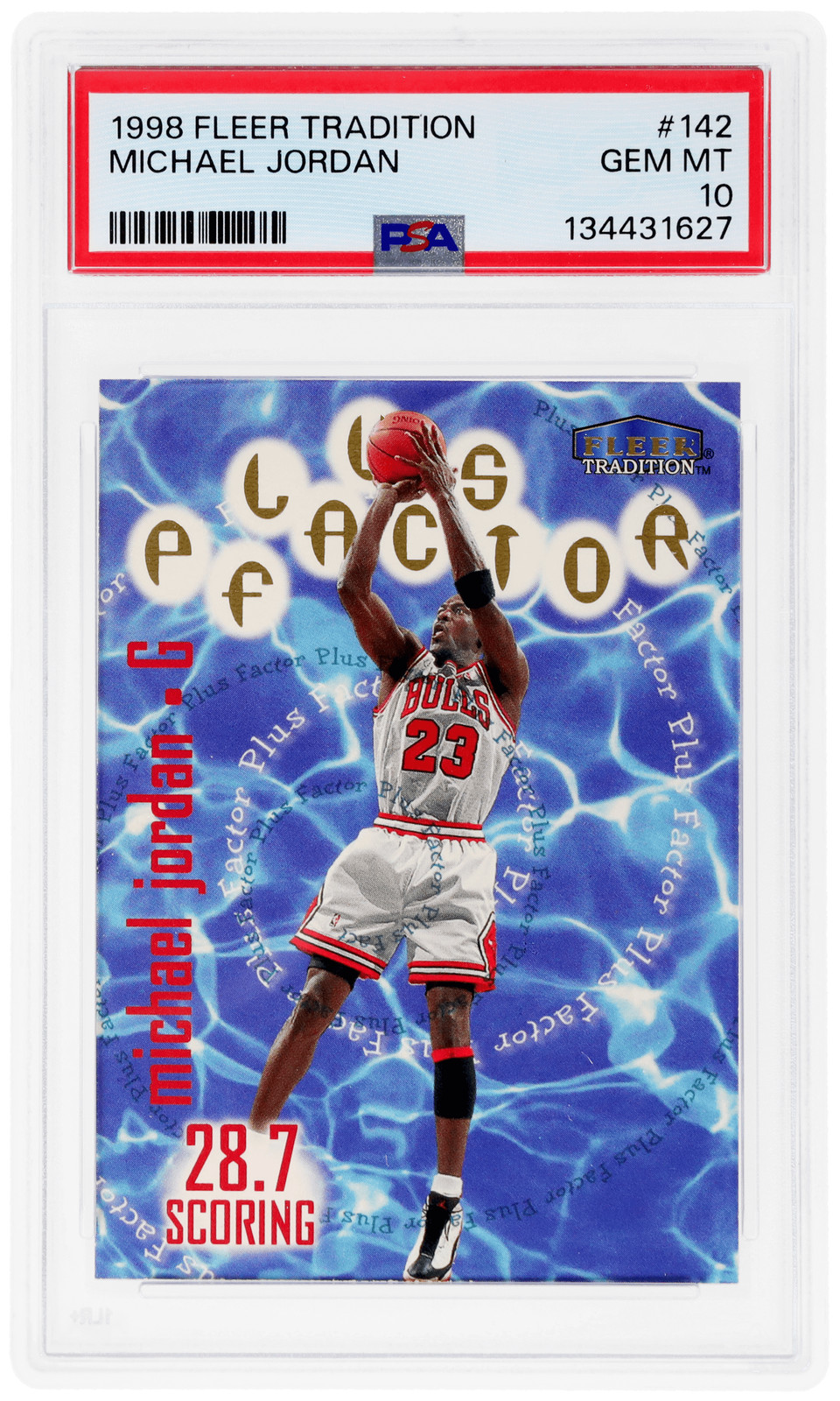 1998 Fleer Tradition Michael Jordan Plus Factor #142 PSA 10