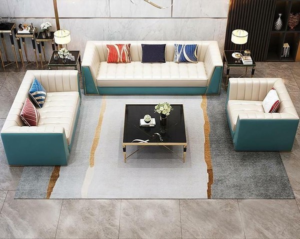Ledersofa Sofa Couch Polster 321 Sitzer Couchtisch 2X Beistelltisch 6Tlg. Neu-image