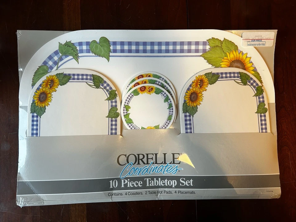 Tazas de girasoles Corelle Coordinates Sunsations, mesa, crema y azúcar Foto 2 de 4