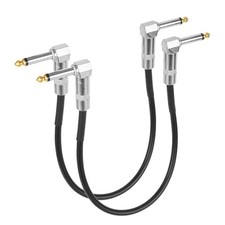 2pcs Guitar Patch Cables, 12in Right Angle Guitar Patch Auxiliary Cable 1/4"