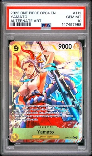 2023 ONE PIECE OP04-KINGDOMS OF INTRIGUE ALTERNATE ART #112 YAMATO PSA 10