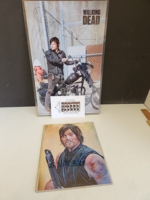 The Walking Dead Dixon Autographed Poster & Art Picture By Lisa Sikorski
