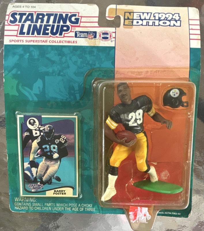 Kenner Starting Lineup Barry Foster Steelers NFL Figure w/ Card 1994 Unopened