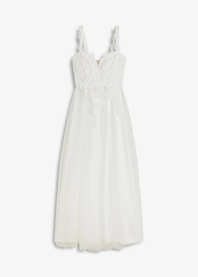 Brautkleid Gr. 50 Wollweiß Maxi-Abend-Ballkleid-Party-Kleid-Cocktailkleid Neu - Bild 1 von 1