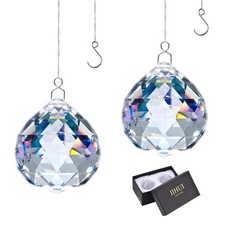 Suncatcher Crystals Ball Prism Window Rainbow Maker with 40mm: 2pcs, Clear