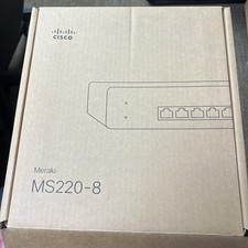 Cisco Meraki MS220-8P 8-Port Gigabit Fully Managed Layer 2 RJ-45 Switch