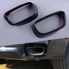 Black Exterior Rear Bumper Exhaust Pipe Protect Cover Trim Fit For BMW X5 X6 F16
