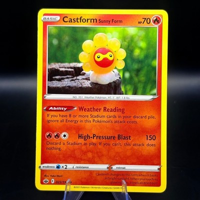 POKEMON CASTFORM SUNNY FORM 022/198 CHILLING REIGN COMMON LP