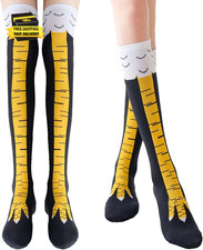2 Pair Chicken Leg Socks, 3D Novelty Funny Knee-High  Mid-Calf Chicken Costume