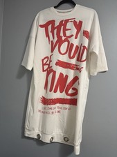 Letter Print White Casual Dress One Size