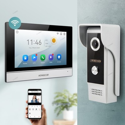 HOMSECUR 7'' Waterproof WIFI Video Door Phone Intercom Doorbell External Memory