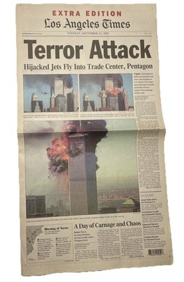 World Trade Center WTC 9/11 2001 Newspaper Los Angeles Times 1st Iss EXTRA Orig