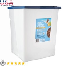 Pet Food Storage Container Locking Lid Moisture Resistant Roller Wheels 50lb New