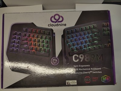 Cloudnine C989M Split Ergonomic RGB Mechanical Keyboard CherryMX Brown US LAYOUT