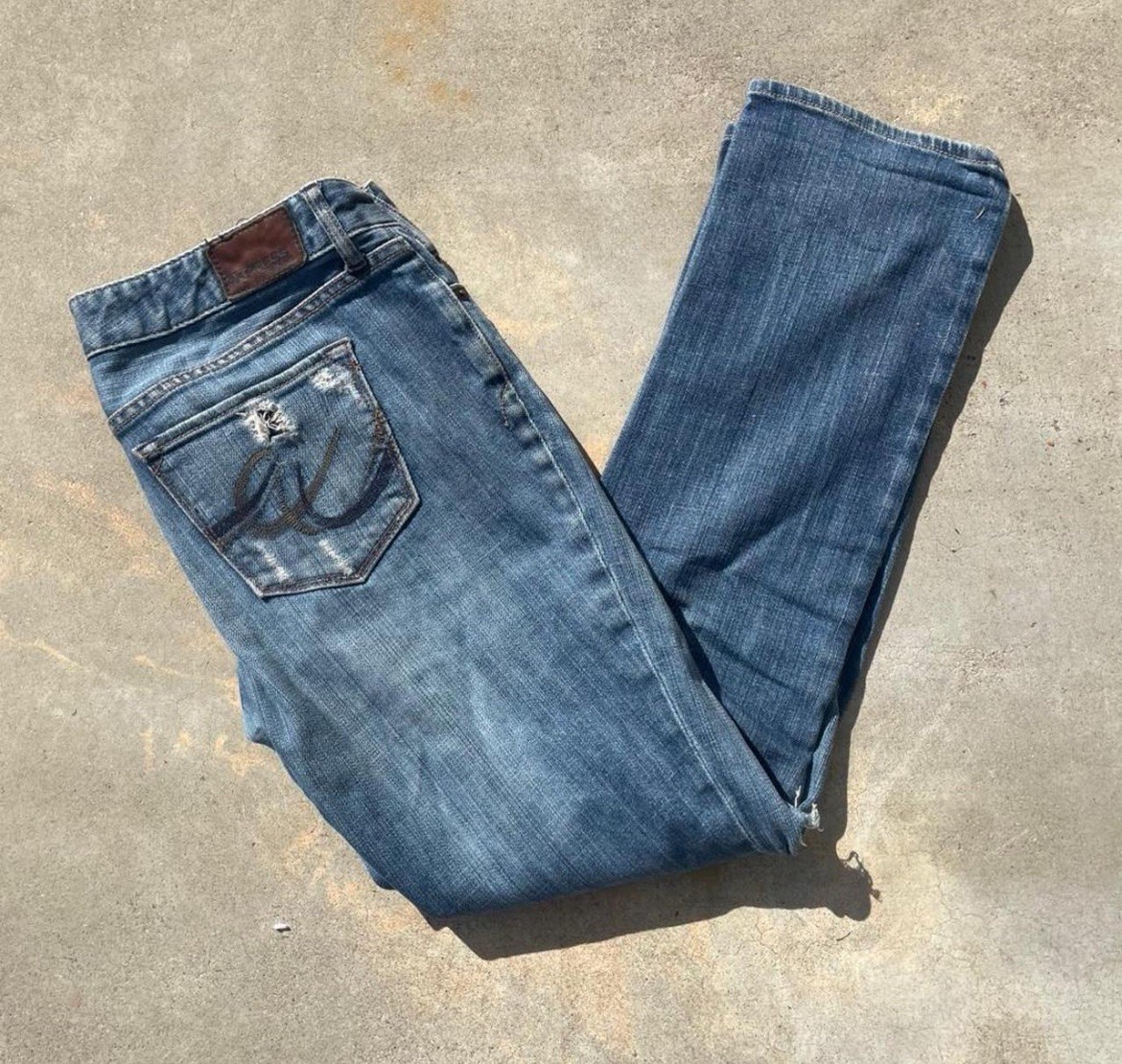Express Stella Skinny Jeans Distressed Blue Denim Women’s 8s
