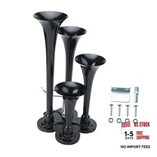 4 Trumpets Air Operated Horn,150DB Air Horn for Truck Car SUV Boat 12V Black