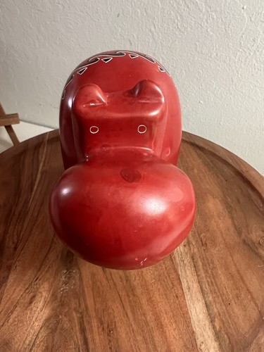 Geschnitzte Speckstein Nilpferd Figur Nilpferd rot afrikanisch - Bild 3 von 7