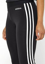 Women Adidas Essentials 3 Stripe Black Leggings Size XS S NEW