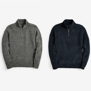 mens grey zip neck jumper