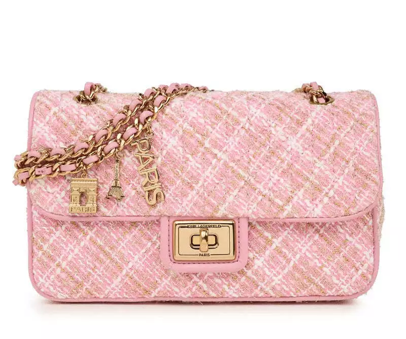 Pink outlet tweed bag