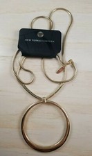 Long 34" Goldtone New York Company Pendant Necklace