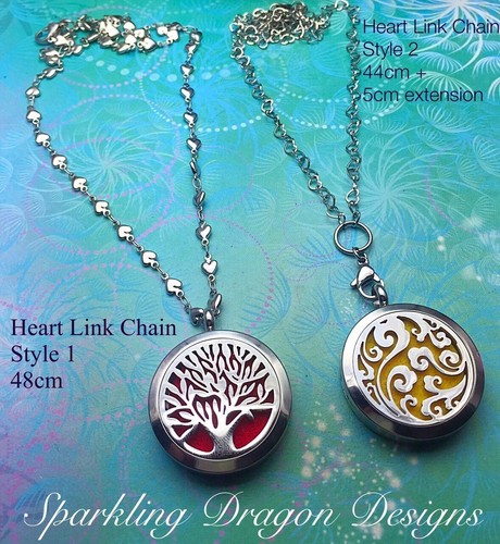Stainless Steel SOLID Heart Link Chain for Aromatherapy Lockets (chain only) - Picture 2 of 5