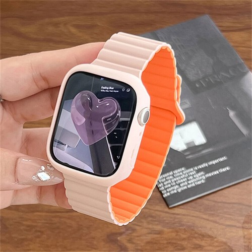 Silicone Magnetic Strap + Case For Apple Watch Band Ultra 10 9 8 7 6 5 4 3 2 1 - Picture 6 of 37