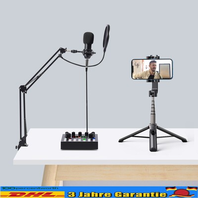Kondensatormikrofon-Set, BM-800 Mikrofon-Kit mit Live-Soundkarte, Verstellbarer