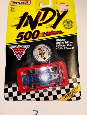 Matchbox 1991 Indy 500 Indy Race Car - Blue & White - #5 Valvoline Al Unser Coin