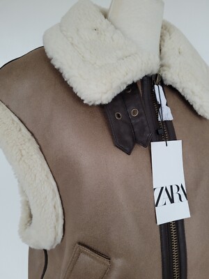 Zara Weste Shearling Teddyfell Vest L 2969/043/737 Fell Fur