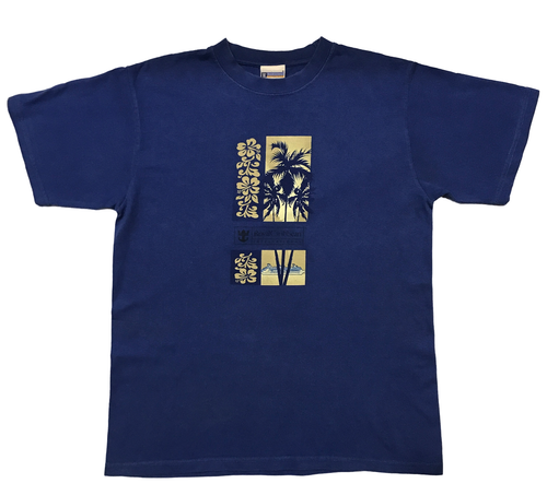 Vtg Single Stitch T-Shirt Blue Size M Royal Caribbean Tropical Cruise 1990s EUC