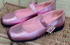 Free People NWT Rumor Diamante Pink Metallic Leather Embellished Mary Jane Sz 7