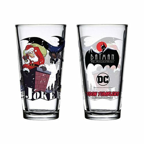 Christmas With The Joker Pint Glass Toon Tumbler Batman The Animated Series  - Picture 1 of 1