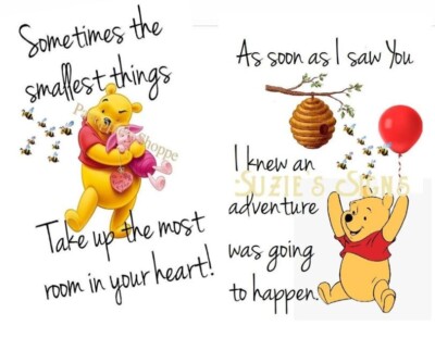 Lot of 2 Vintage Winnie the Pooh Fabric Blocks Piglet and Adventure 8.5'' by 5.5''