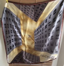 Authenticated Rare Fendi Roma Silk Scarf With Skyscrapers And Airplanes