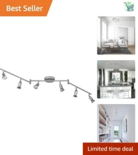 Payton 6-Light Foldable Track Lighting in Matte Silver - Stylish Home Accent