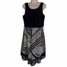 AB Studio Dress Women's Large Sleeveless Sheath A-Line Knee Length Chiffon