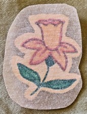 Original Vintage 1977 Daffodil Flower Mini Iron On Transfer