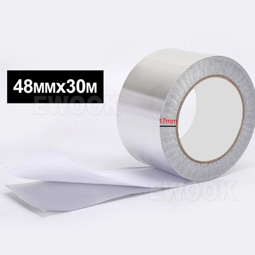1/2PCS Aluminium Foil Adhesive Sealing Tape Heating Duct Silver Repairs 48mm NEW - Picture 7 of 11