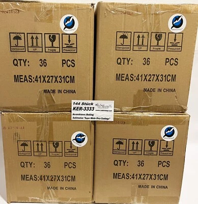 144 Stk. Sublimationstasse für den Sublimationsdruck / Orca Coating "SUPER WHITE