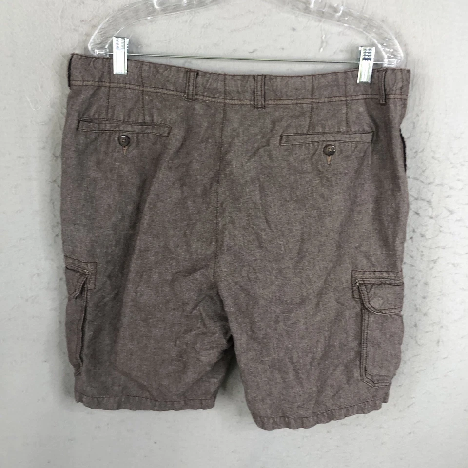 Pantalones Cortos Cubavera Para Hombre 38 Marrón Mezcla de Lino Carga Paracaidista Playa Informal Foto 3 de 4