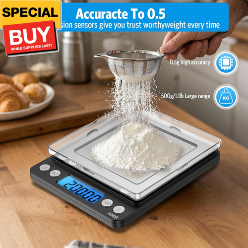 Digital Kitchen Scale, 500g/0.01g Mini Pocket Jewelry Scale, Cooking Food Scale - Picture 6 of 9
