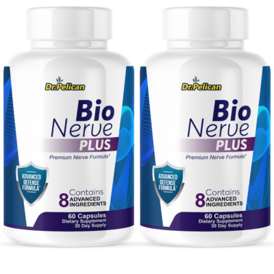 Bio Nerve Plus- Nerve & Brain Support- 2 Bottles- 120 Capsules