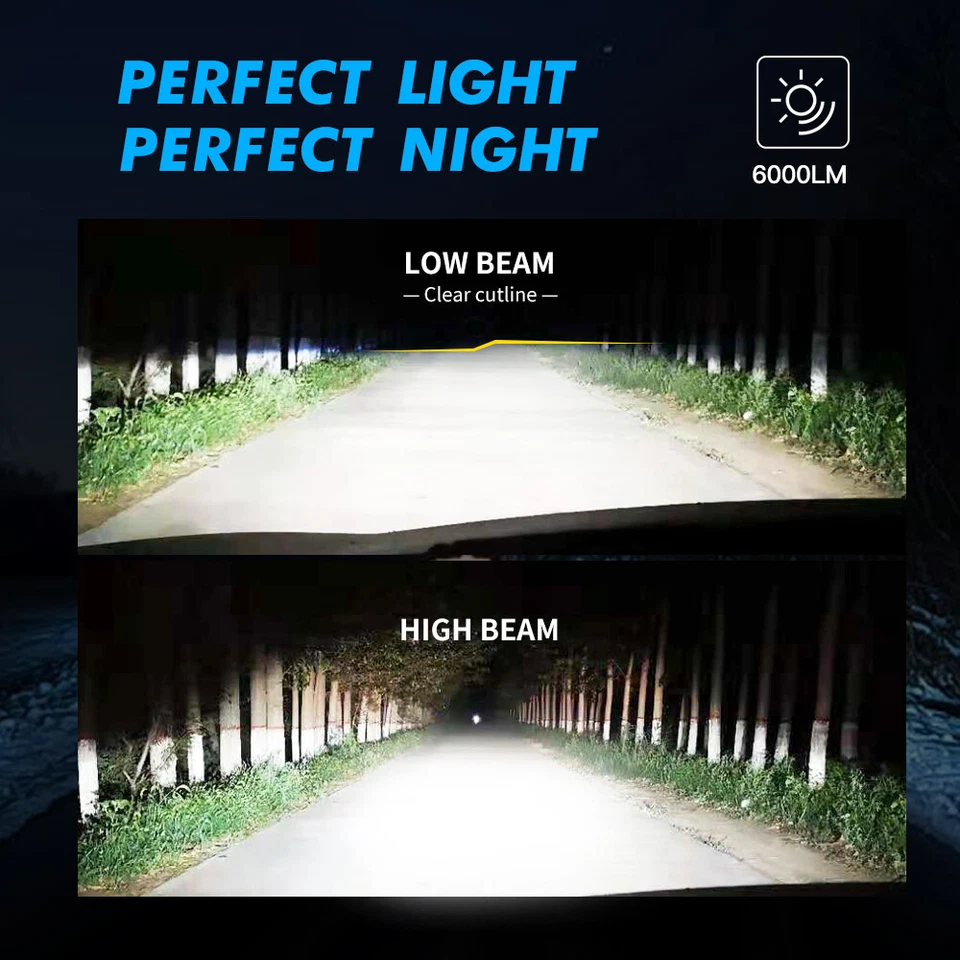 Bevinsee 2x 9005 HB3 LED Car Headlight Bulbs White 6000LM 50W High Low Beam Kit - Image 2 of 4