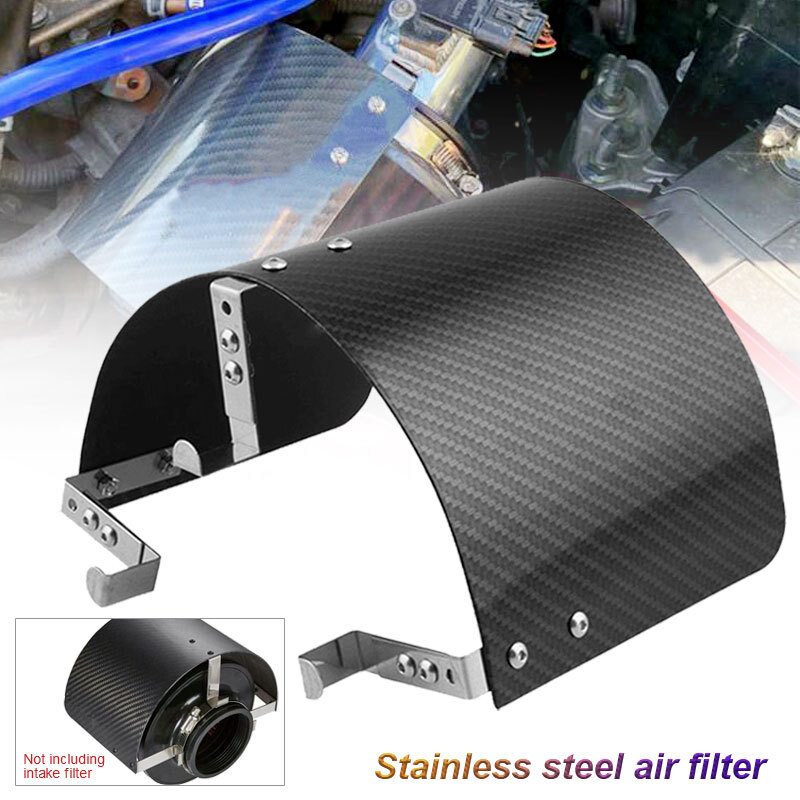 Stainless Steel Carbon Fiber Universal Air Intake Filter Cover Heat Shield