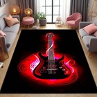 Rock music rug, guitar design carpet, music-themed home decor, modern room rug