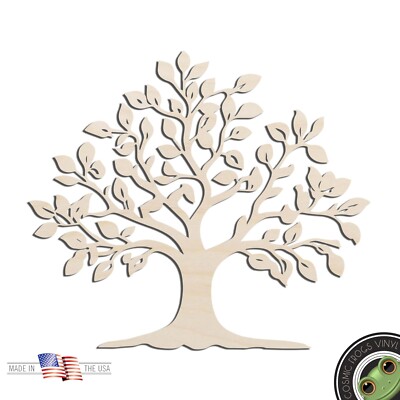 Tree #2 Laser Cut Out Unfinished Wood Shape Craft Supply